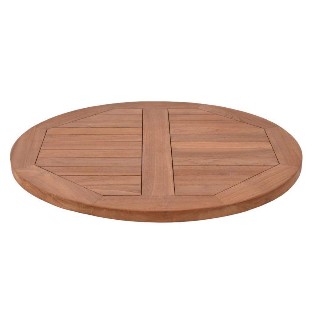 Teakhouten terras tafelblad rond 70 cm, 50 tot 100 cm, Nieuw, Teakhout, Rond