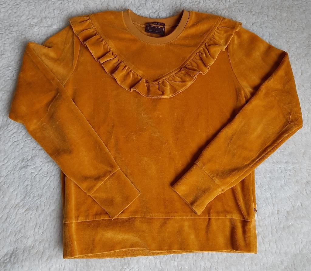 164 Scotch & Soda okergeel velours truitje, Ophalen, Meisje, Trui of Vest, Zo goed als nieuw