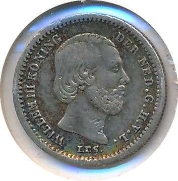Nederland 5 cent 1850, Postzegels en Munten, Munten | Nederland, Koning Willem III, Zilver, Ophalen of Verzenden, Losse munt