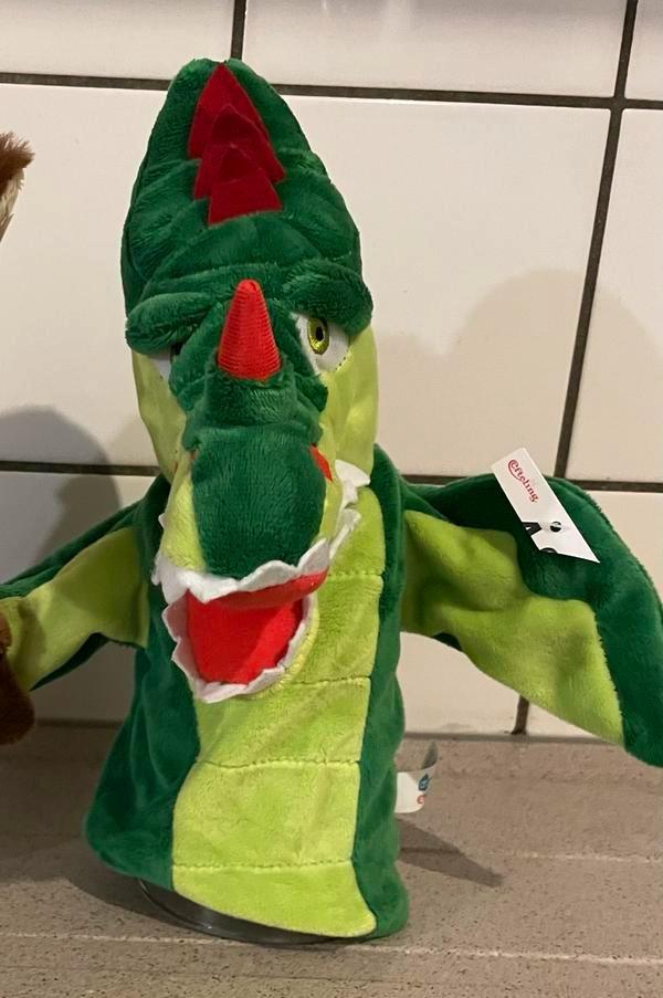 Draak Efteling handpop handpoppen pluche AH (nieuw!), Ophalen of Verzenden, Zo goed als nieuw