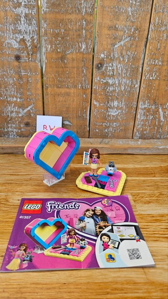 Lego Friends 41357 Olivia's hartvormige doos - Compleet!, Ophalen of Verzenden, Zo goed als nieuw, Complete set, Lego