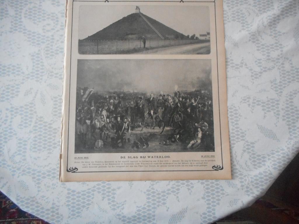 De Slag bij Waterloo. 1915., Ophalen of Verzenden, Voor 1920, Knipsel(s)