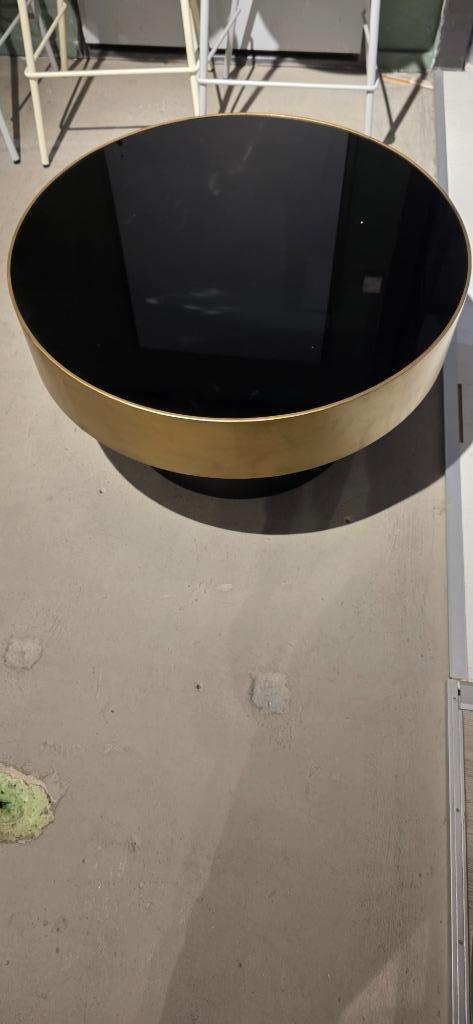 Ronde salontafel zwart met goud Showmodel extra voordelig!, Huis en Inrichting, Tafels | Salontafels, Ophalen, 50 tot 100 cm, Bornsestraat 31