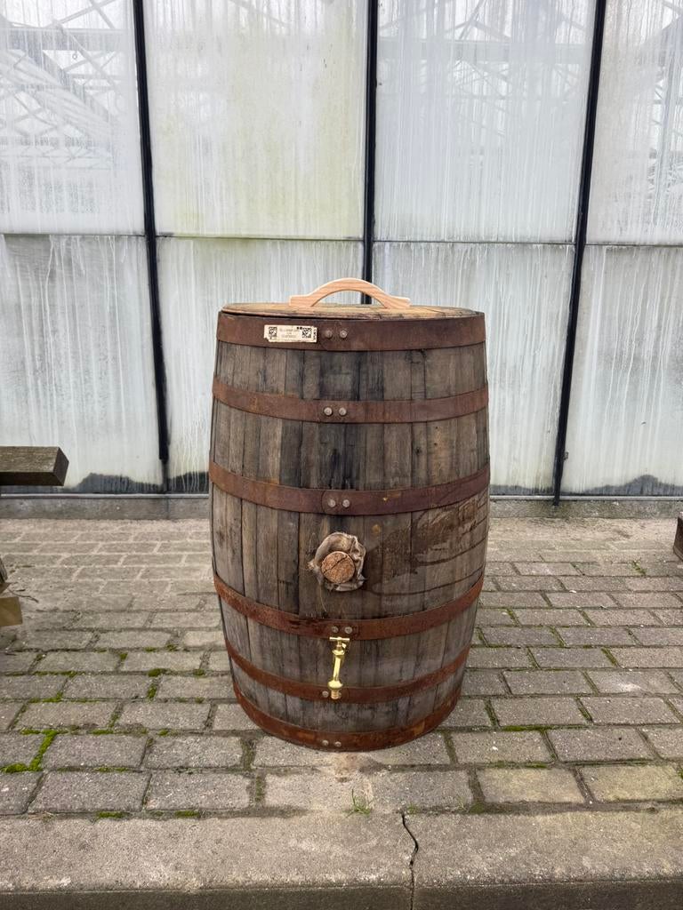 Regenton/ Whiskyvat / Plantenbak / Statafel 200 Liter, Tuin en Terras, Regentonnen, 150 liter of meer, Ophalen, Gebruikt, Hout