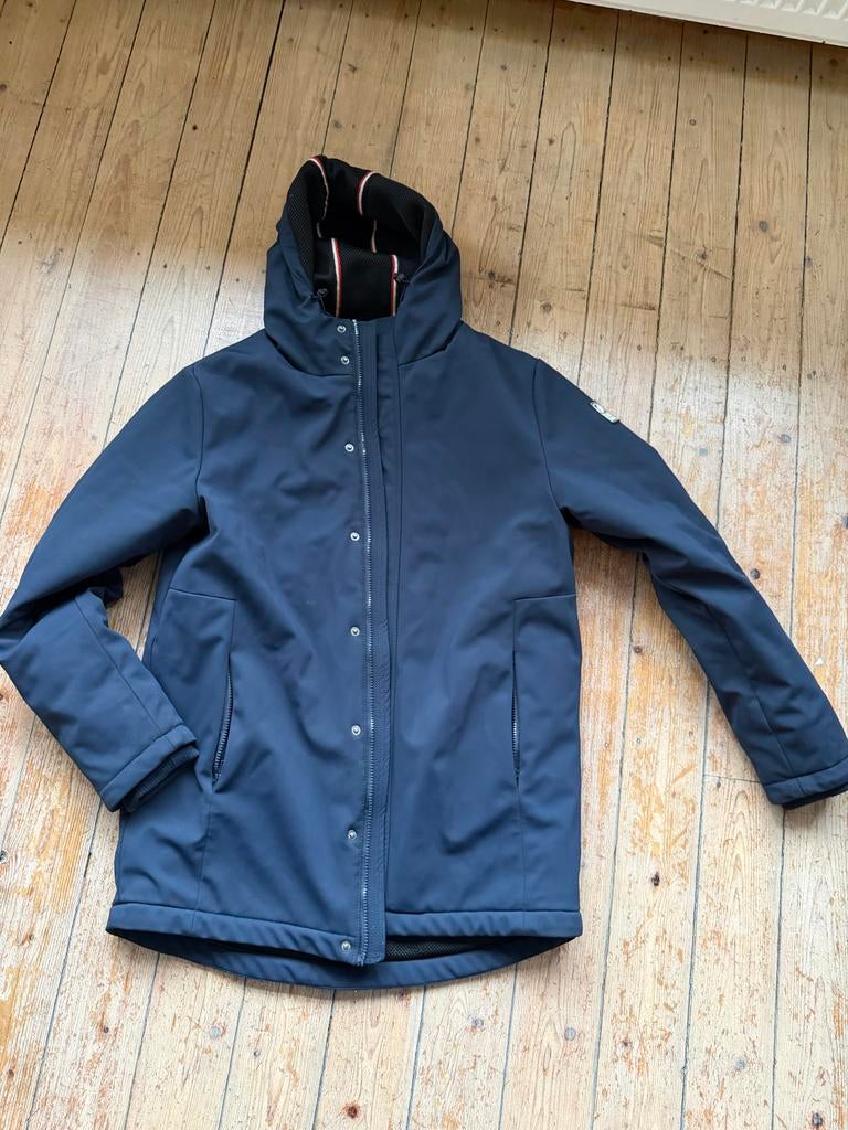 Donkerblauwe warme stevige heren winterjas - Maat M - ZGAN, Ophalen of Verzenden, Zo goed als nieuw, Maat 48/50 (M), Blauw