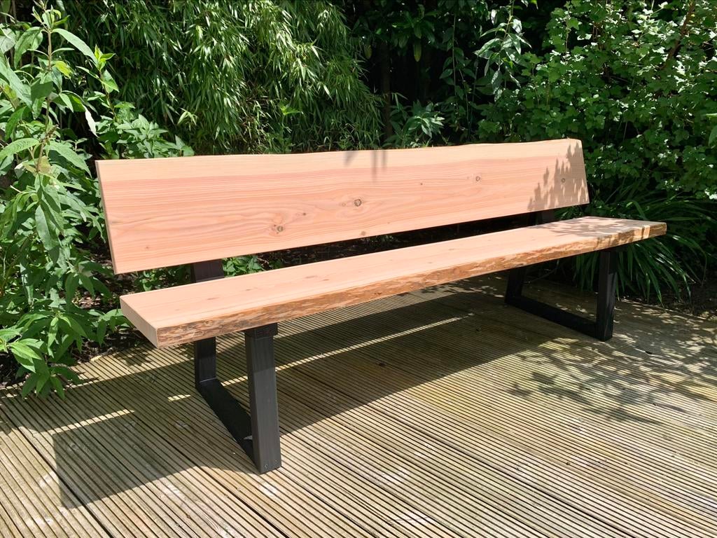 Mooie boomstam tuinbank (loungebank zit) - 2m, Tuin en Terras, Ophalen, Nieuw, Hout