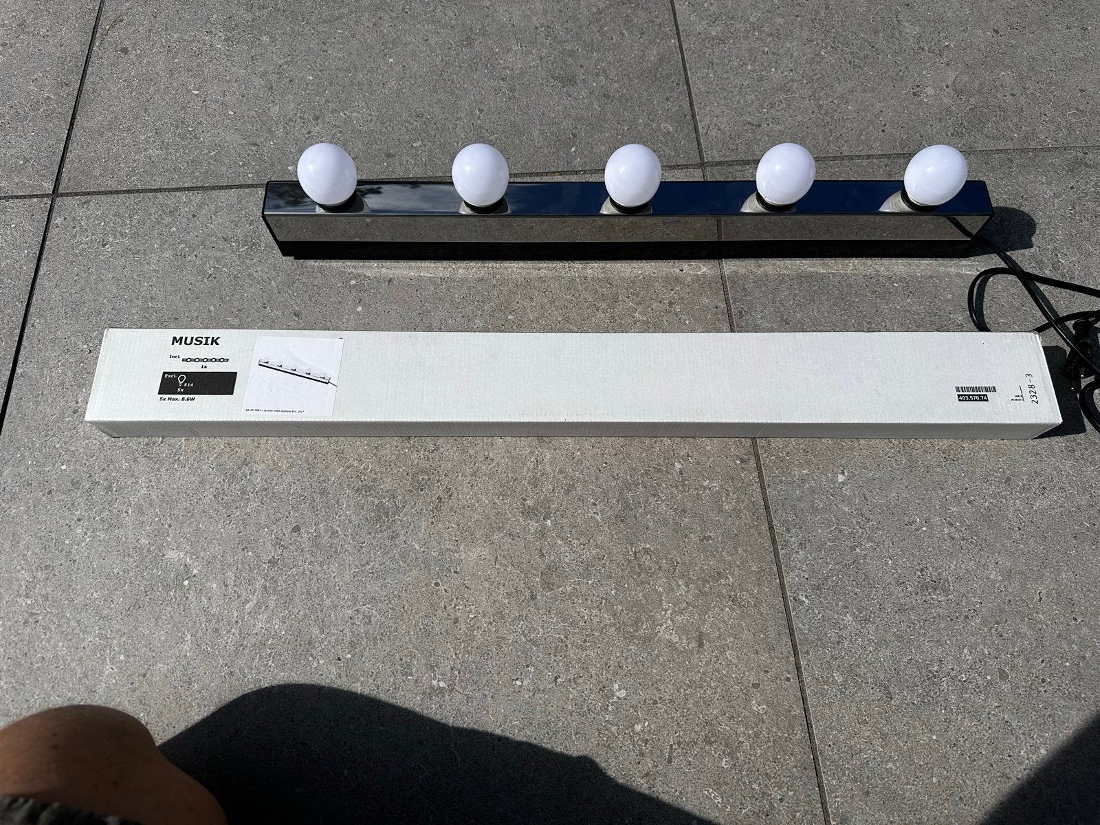 IKEA MUSIK wandlamp met 5 E14 lampen, chroom, E14 (klein), IKEA, Zo goed als nieuw, Zilver