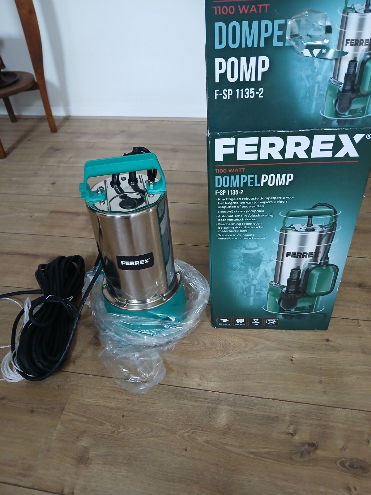 Ferrex Dompelpomp F-SP 1135-2 - 1100W, Roestvrij Staal, Ophalen of Verzenden, Nieuw, Elektrisch, Dompelpomp