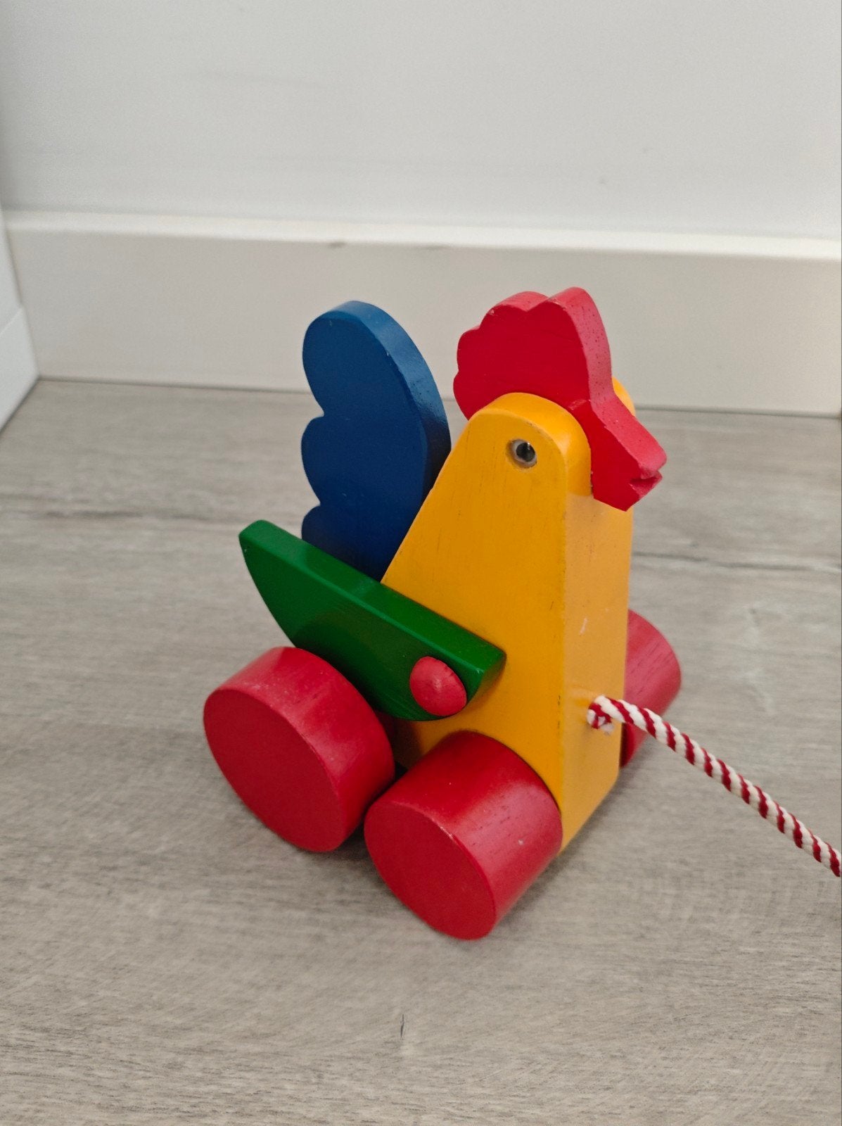 Oud Hollandse Trekkip - Vintage Houten Speelgoed, Ophalen of Verzenden, Gebruikt, Duw- of Trekspeelgoed