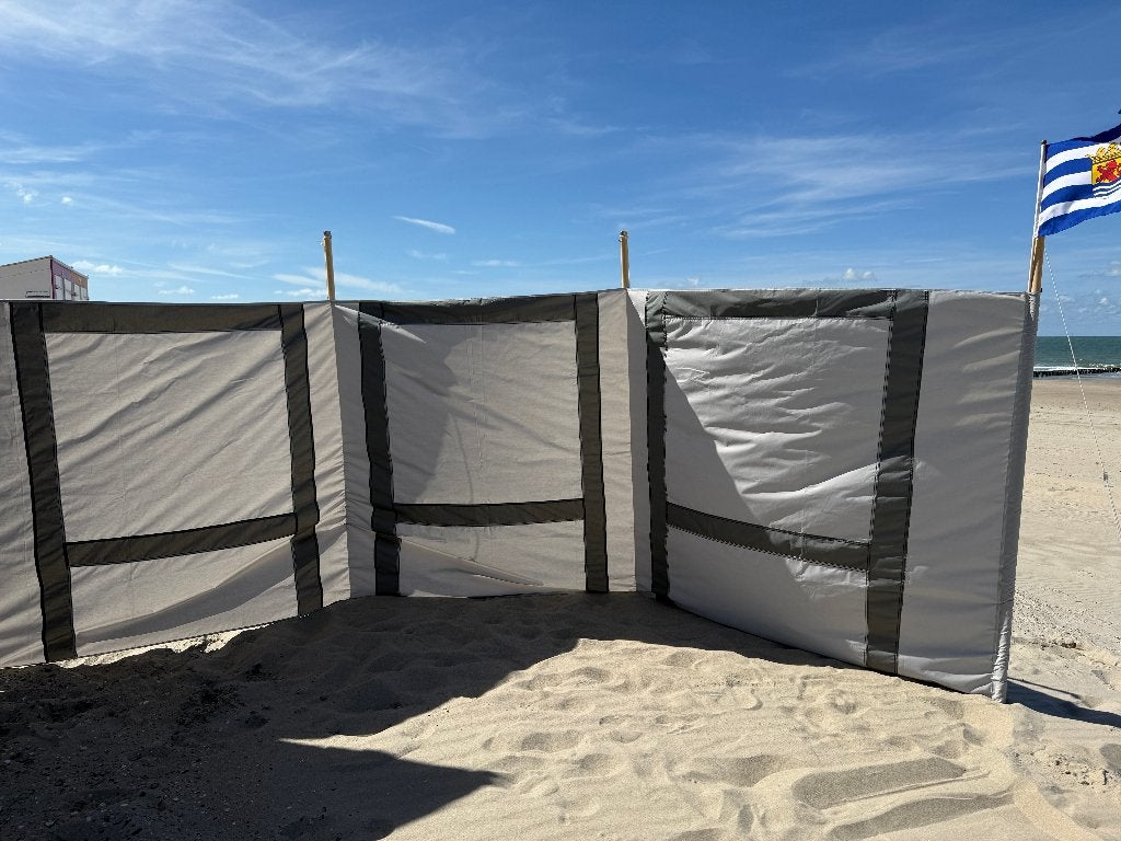 stevig strand windscherm grijs, Ophalen, Zo goed als nieuw