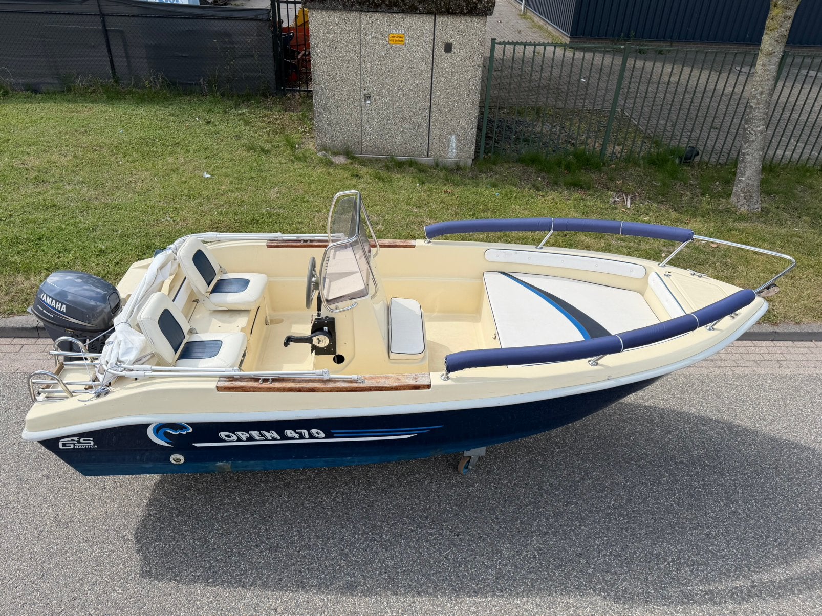 GS Nautica open 470 Consoleboot, Ophalen, 10 tot 30 pk, Gebruikt, Met afstandsbediening