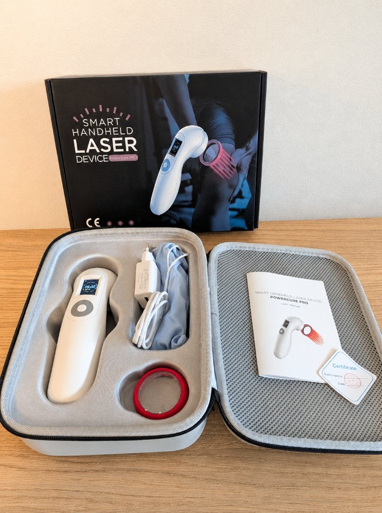 PowerCure PRO smart handheld laser device compleet, Sport en Fitness, Gezondheidsproducten en Wellness, Ophalen of Verzenden, Zo goed als nieuw