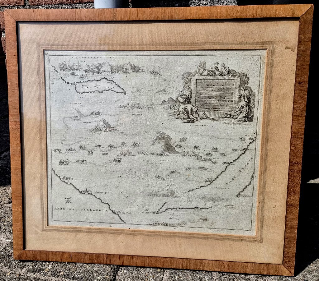 Pieter et David Mortier, 1740 Voyage des Enfans d’Israël ets, Cartografie, Ophalen of Verzenden, Gravure, Met tekst