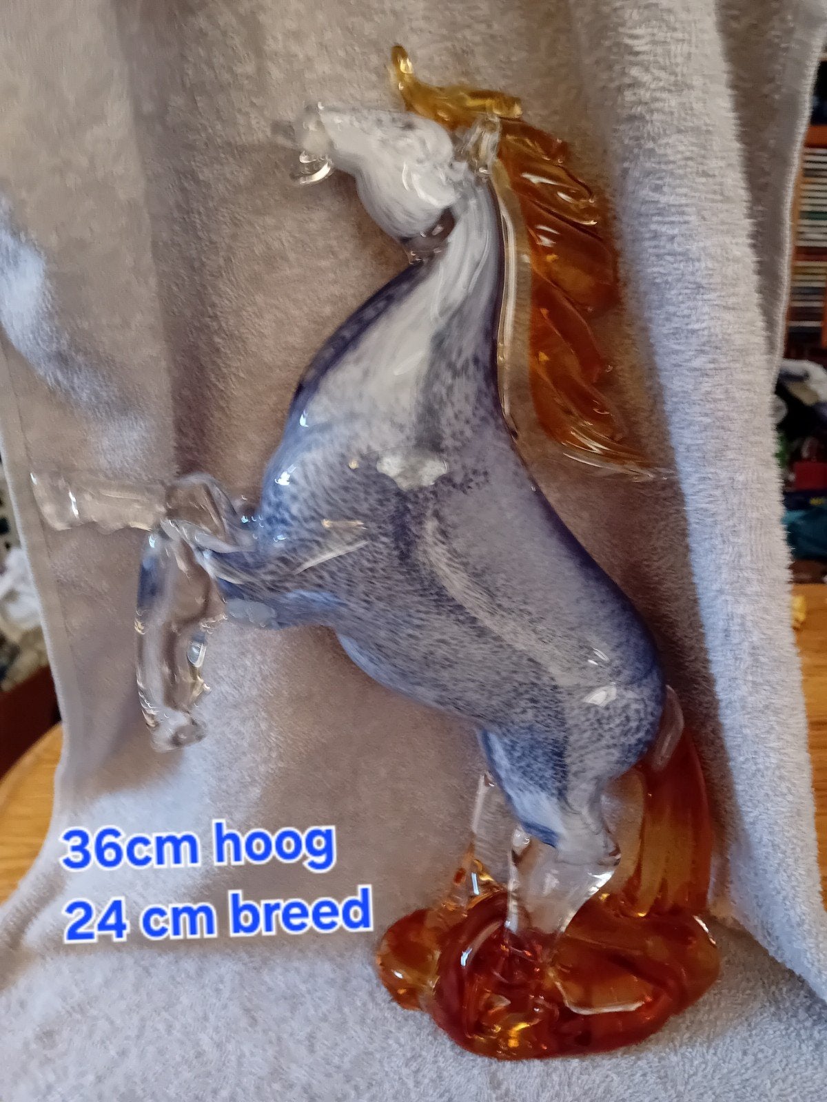 Prachtig Murano glazen paard - 36cm hoog, Antiek en Kunst, Ophalen of Verzenden, Handgemaakt, 20 - 50 cm, Beeld