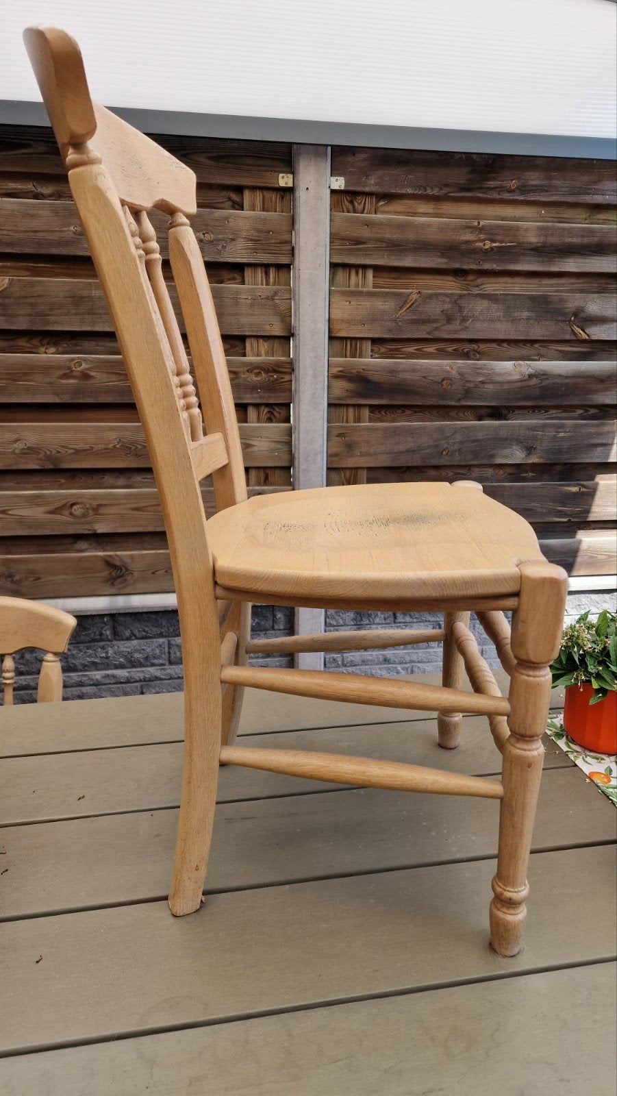 2 eiken houten stoelen - opknappers, Ophalen, Gebruikt, Twee, Wit