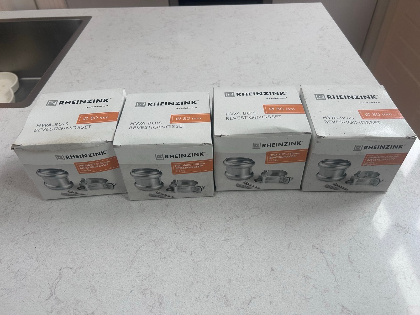 RHEINZINK HWA-Buis regenpijp zink nieuw 80mm 4 stuks wrongel, Doe-het-zelf en Verbouw, Overige typen, Nieuw, Ophalen of Verzenden