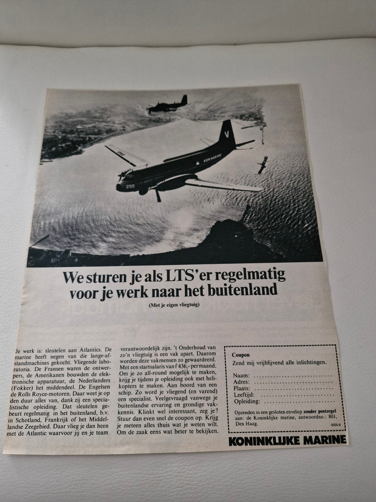 Oude advertentie Koninklijke Marine - LTS'er, Ophalen of Verzenden