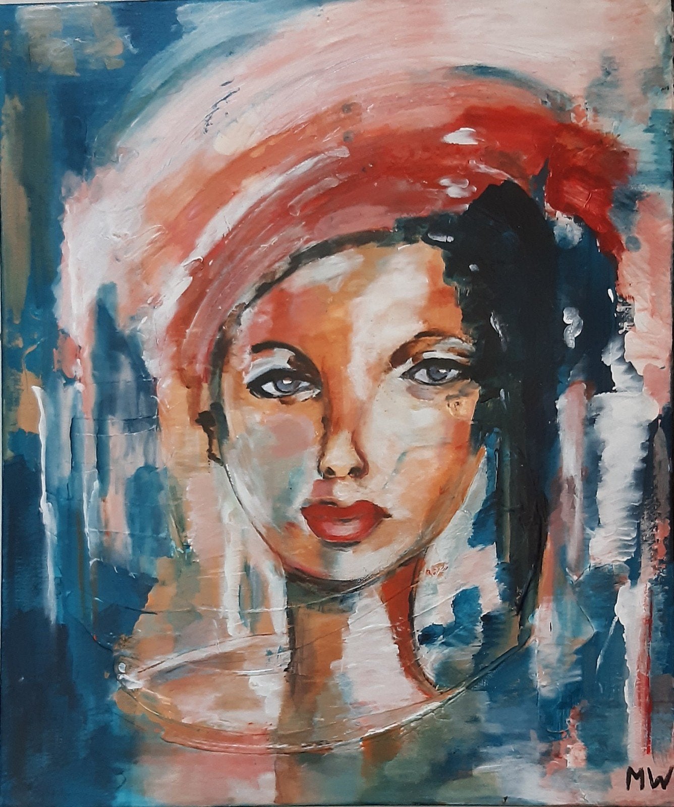 Prachtig kunstwerk: Vele onderlagen, 60x50cm, mat/glans, Ophalen of Verzenden