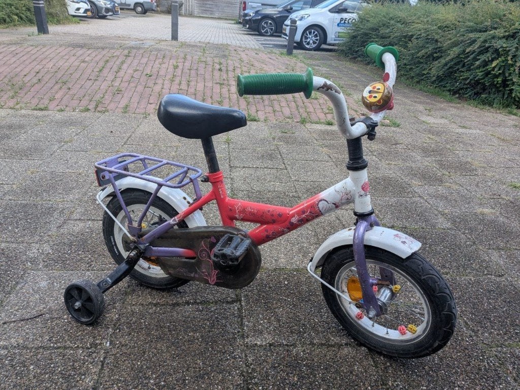 kinderfiets voor meisje, Ophalen, Gebruikt, Terugtraprem, 14 inch of minder