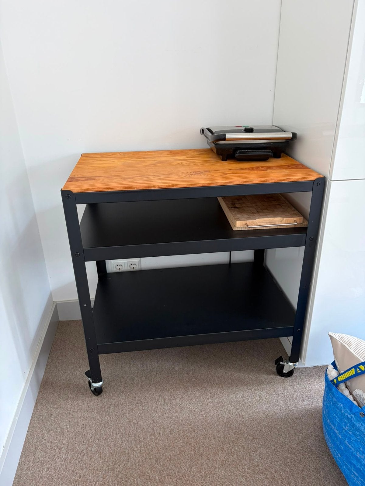 IKEA RÅSKOG Keukentrolley - Hout en Metaal, Gebruikt, 55 tot 75 cm, Rechthoekig, Hout