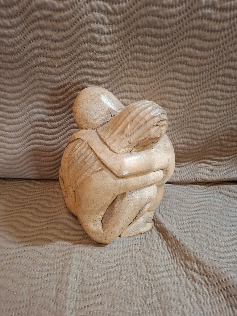 Balinees hout Yoko beeld/Vriendschapsbeeld–Groot model 20 cm, Antiek en Kunst, Overige onderwerpen, Verzenden, Handgemaakt, 20 - 50 cm