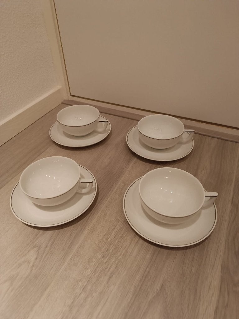 4x theekop en schotel Creative Arzberg, Arzberg, Nieuw, Ophalen of Verzenden, Overige stijlen