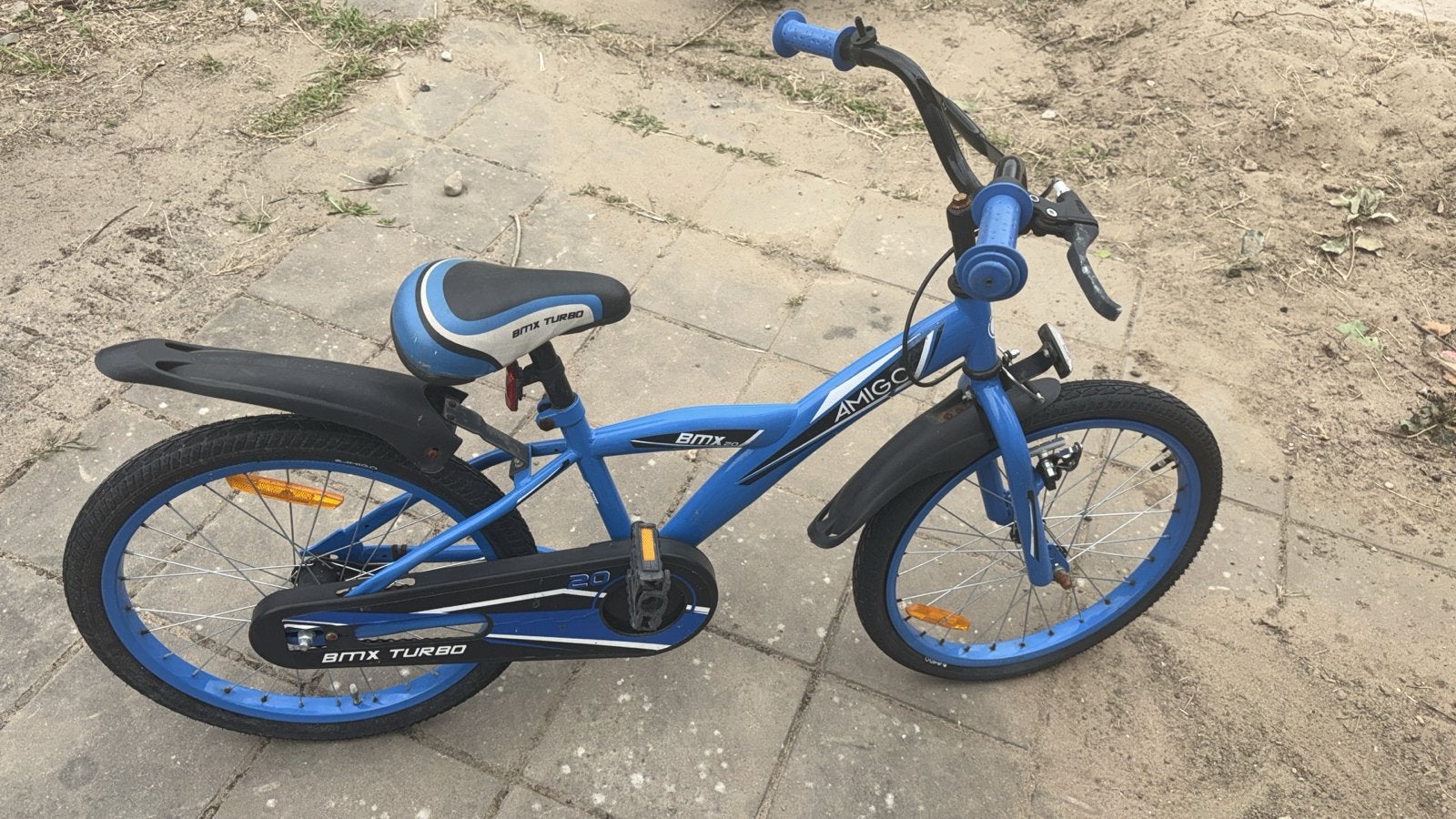 Amigo BMX Turbo kinderfiets - Blauw, Ophalen, Terugtraprem, Gebruikt, Staal