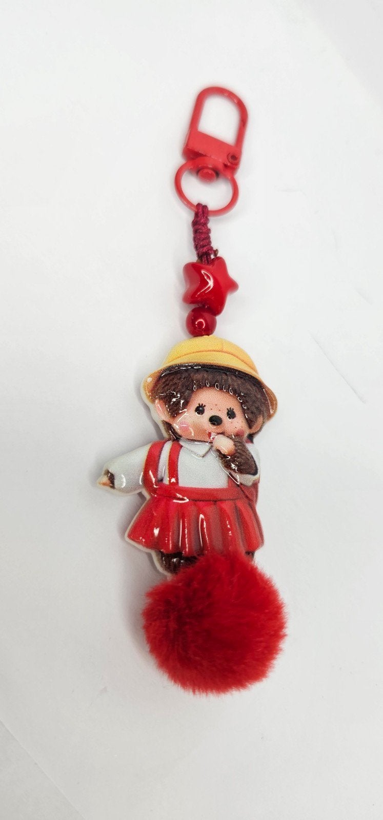 Leuke Monchhichi sleutelhanger met pompon, Ophalen of Verzenden, Nieuw, Knuffel of Figuurtje