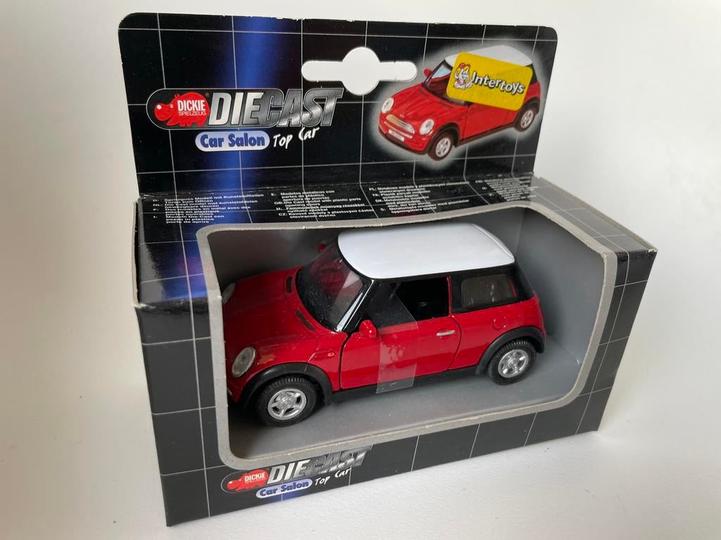 model Mini Cooper, rood met wit dakje, Dickie, 1/32, Ophalen of Verzenden, Zo goed als nieuw, Auto