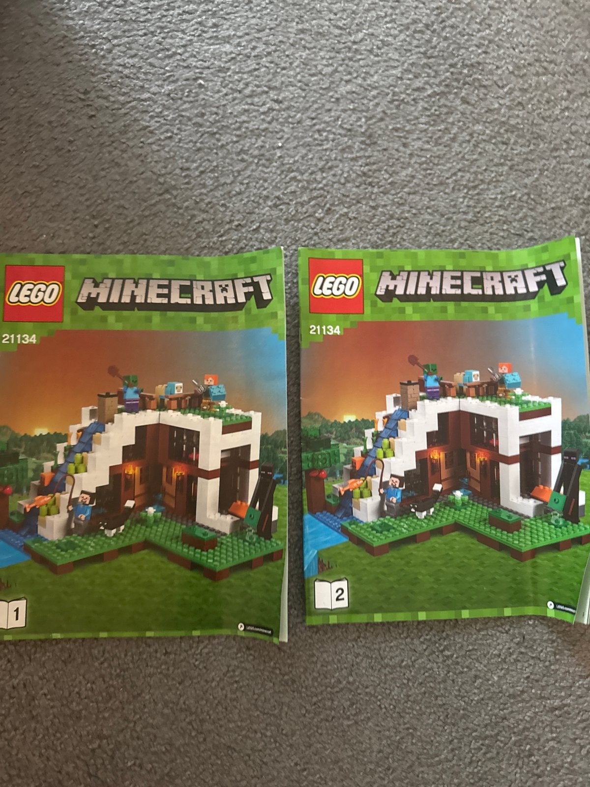 Lego Minecraft 21134 De Watervalbasis (mist 2 blokjes), Gebruikt, Minecraft, Lego, Ophalen of Verzenden