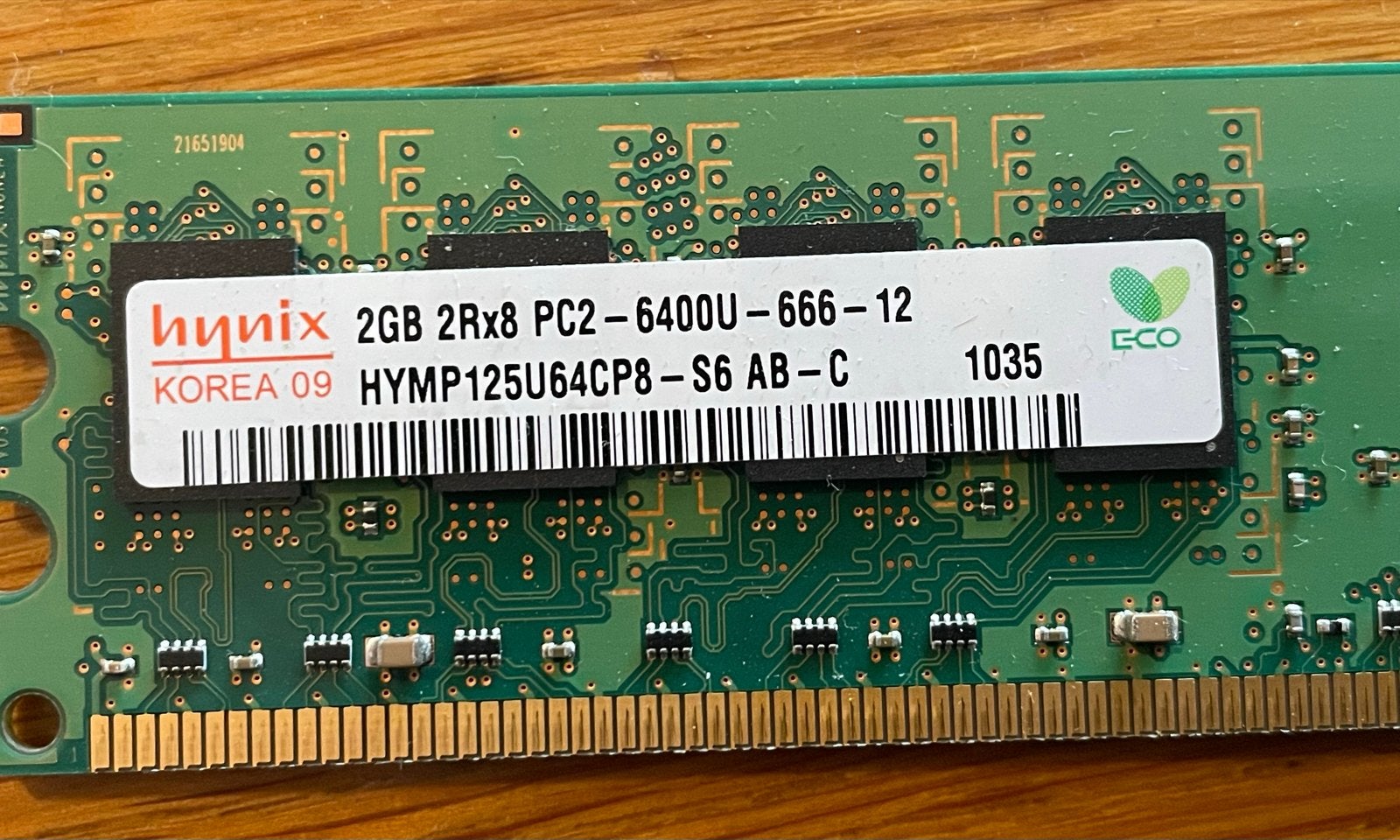Hynix 2GB DDR2 PC2-6400U Desktop RAM, Gebruikt, Ophalen of Verzenden, DDR2, Desktop