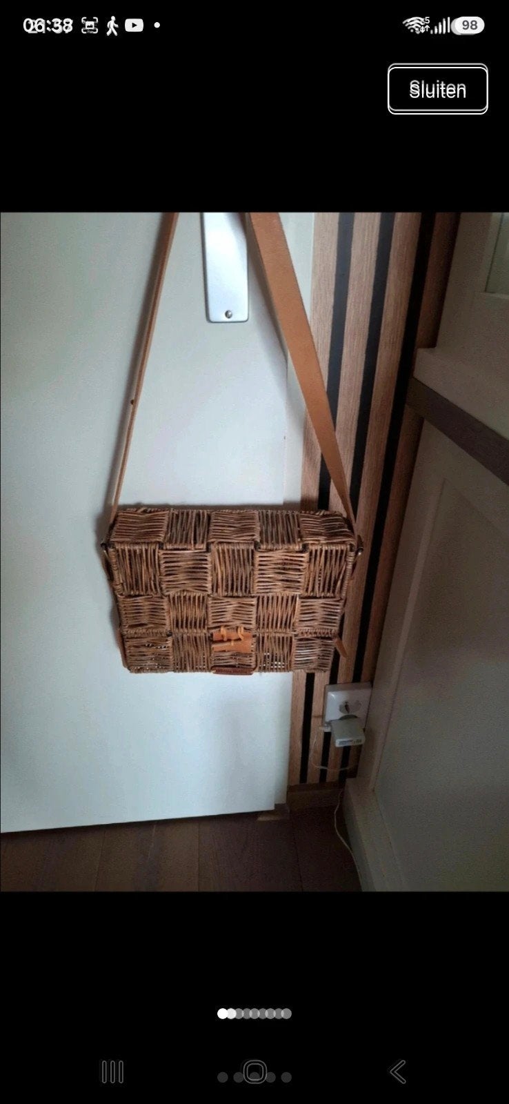 Riviera Maison Rotan Tas Sierobject - Decoratieve Wandtas, Ophalen of Verzenden, Natuurlijk materiaal, Bruin, Landelijk
