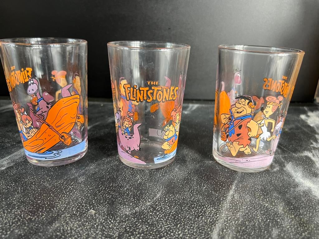 Vintage 1991 The Flinstones glazen, Ophalen of Verzenden, Zo goed als nieuw, Frisdrankglas