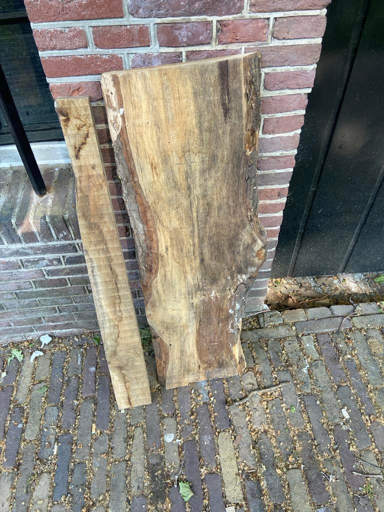 Houten plank (boomstam) voor bureau of bar (gratis ophalen), Doe-het-zelf en Verbouw, Hout en Planken, Gebruikt, Ophalen of Verzenden