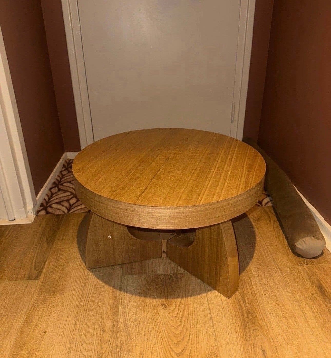 WOOOOD Tala bijzettafel mdf fineer naturel, Ophalen, Minder dan 45 cm, Rond, 55 tot 75 cm