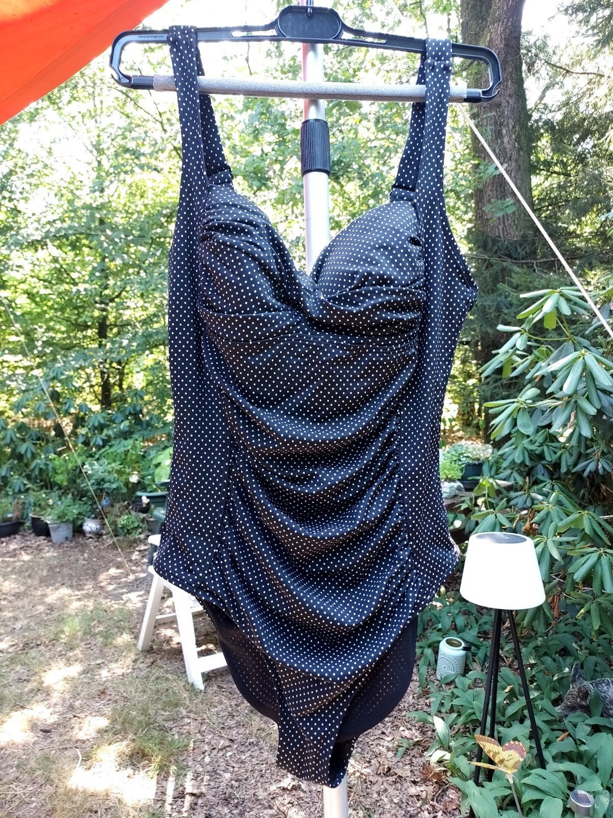 Hunkemöller badpak zwart met witte stippen maat 40, Zwart, Badpak, Ophalen of Verzenden, Zo goed als nieuw