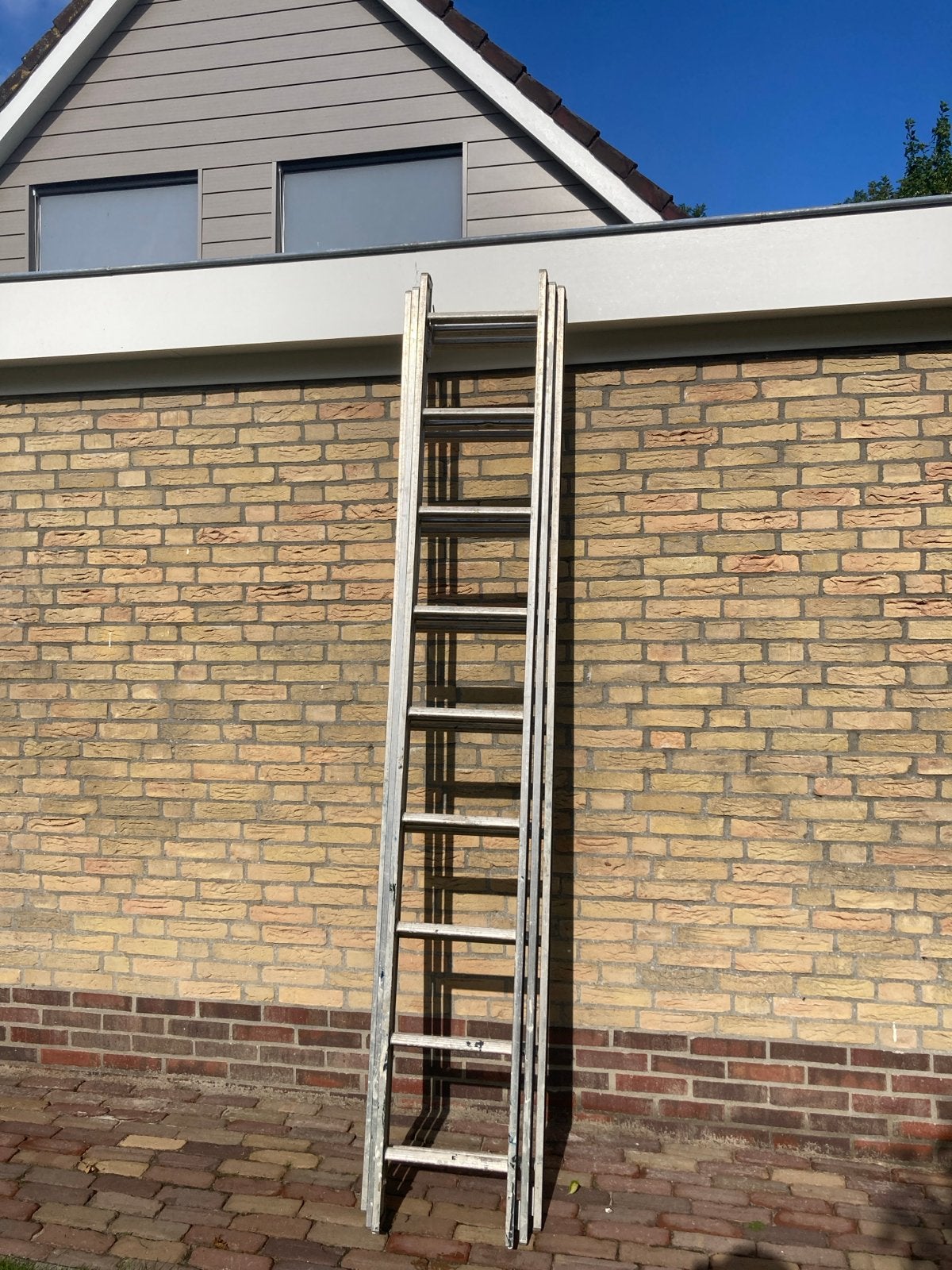 Aluminium ladder 3x9 sporten Excelsior, Ophalen, Gebruikt, Ladder, Opvouwbaar of Inschuifbaar