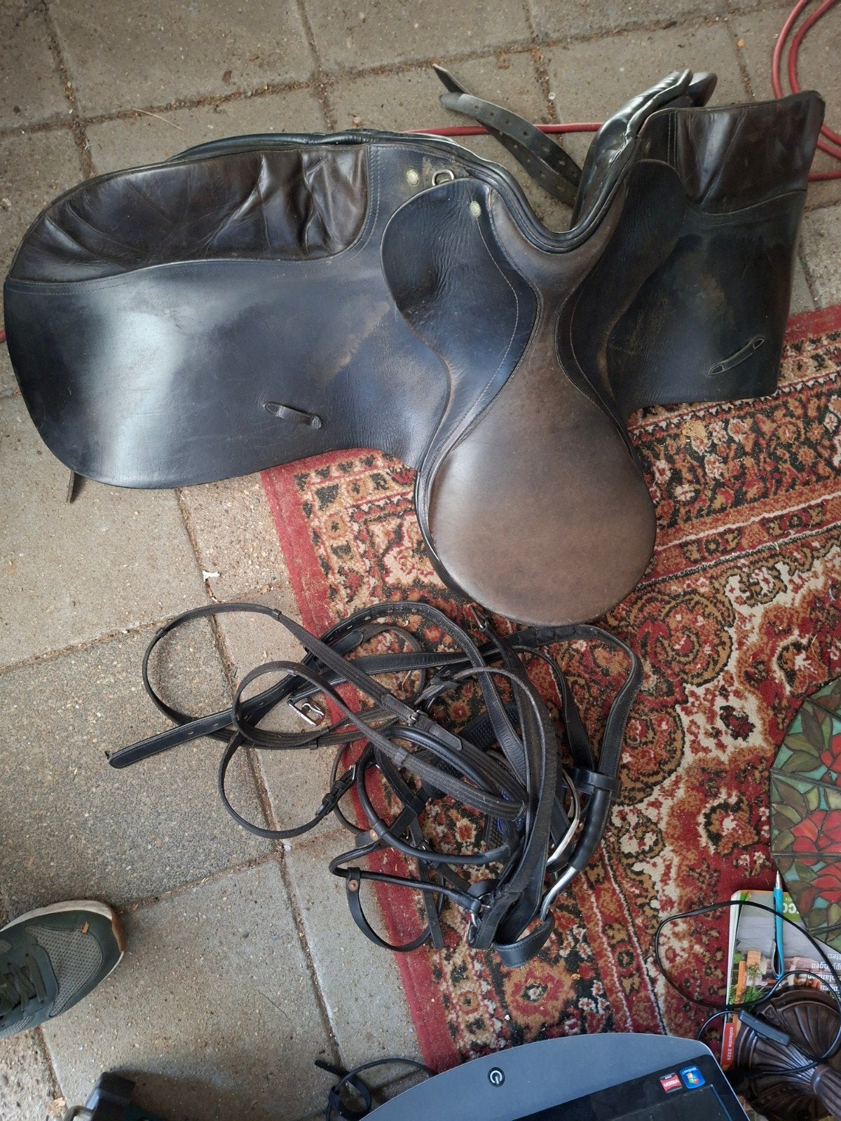 te koop paarden zadel met beugels. teab, Dieren en Toebehoren, Ophalen, Gebruikt