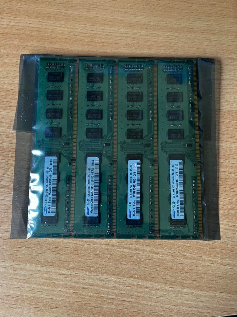 4 stuks Samsung DDR3 RAM Geheugen 2GB PC3-8500U, Ophalen, 8 GB, DDR3, Zo goed als nieuw