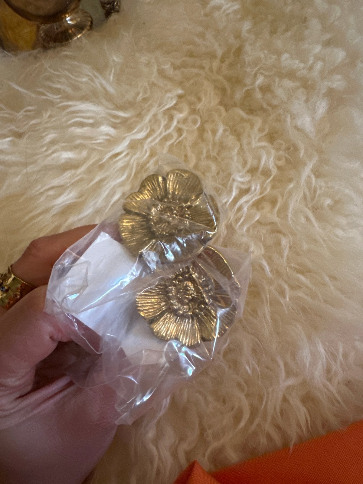Gouden bloem deurknoppen - set van 2, Ophalen of Verzenden, Nieuw