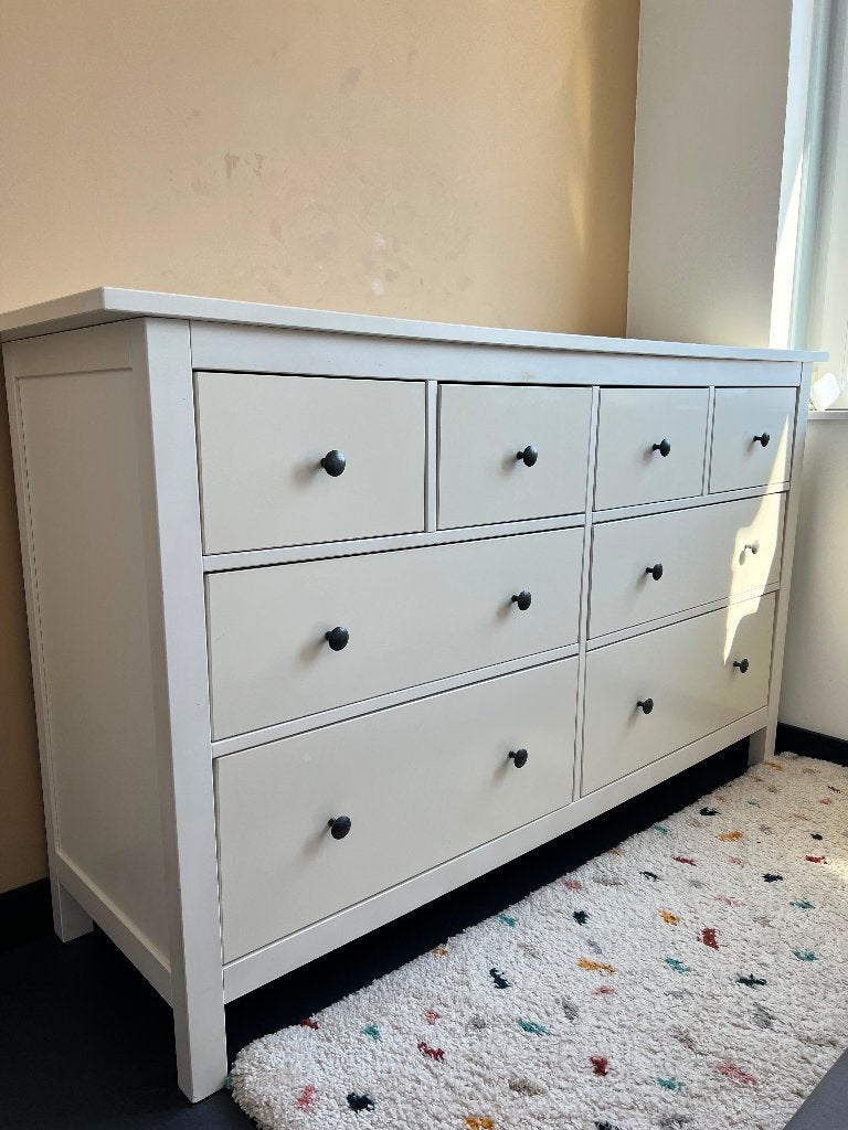 IKEA Hemnes Ladekast met 8 lades, wit gebeitst, Gebruikt, 5 laden of meer, 150 tot 200 cm, Ophalen of Verzenden
