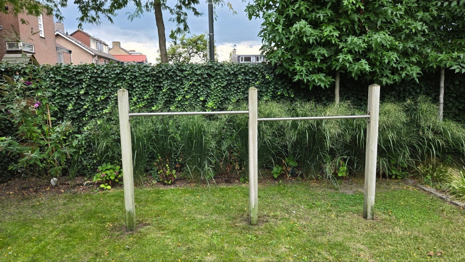 Dubbele duikelstang met palen, Ophalen, Gebruikt, 180 tot 250 cm, Palen