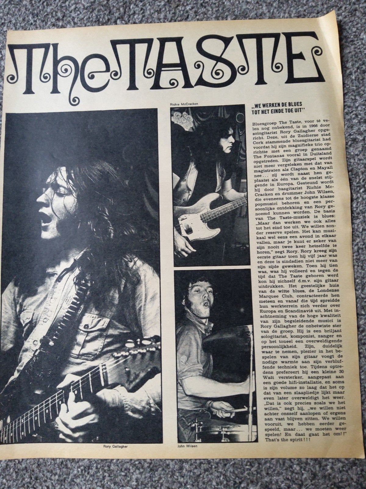 Rory Gallagher:  In band The Taste, Ophalen of Verzenden, Gebruikt, Boek, Tijdschrift of Artikel