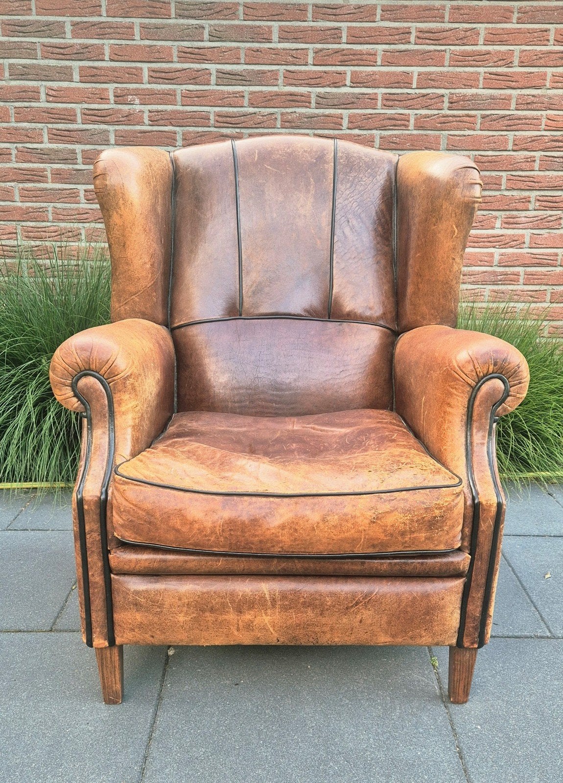 schapenleren Oorfauteuil, Ophalen of Verzenden