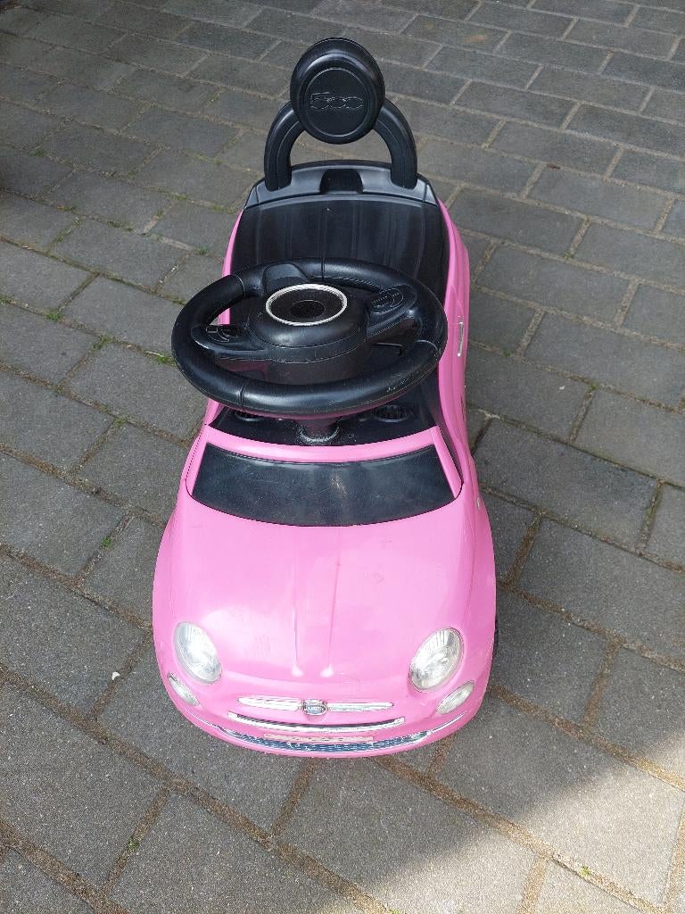 Fiat 500 roze loopauto meisjes met geluid, Kinderen en Baby's, Speelgoed | Buiten | Voertuigen en Loopfietsen, Ophalen of Verzenden