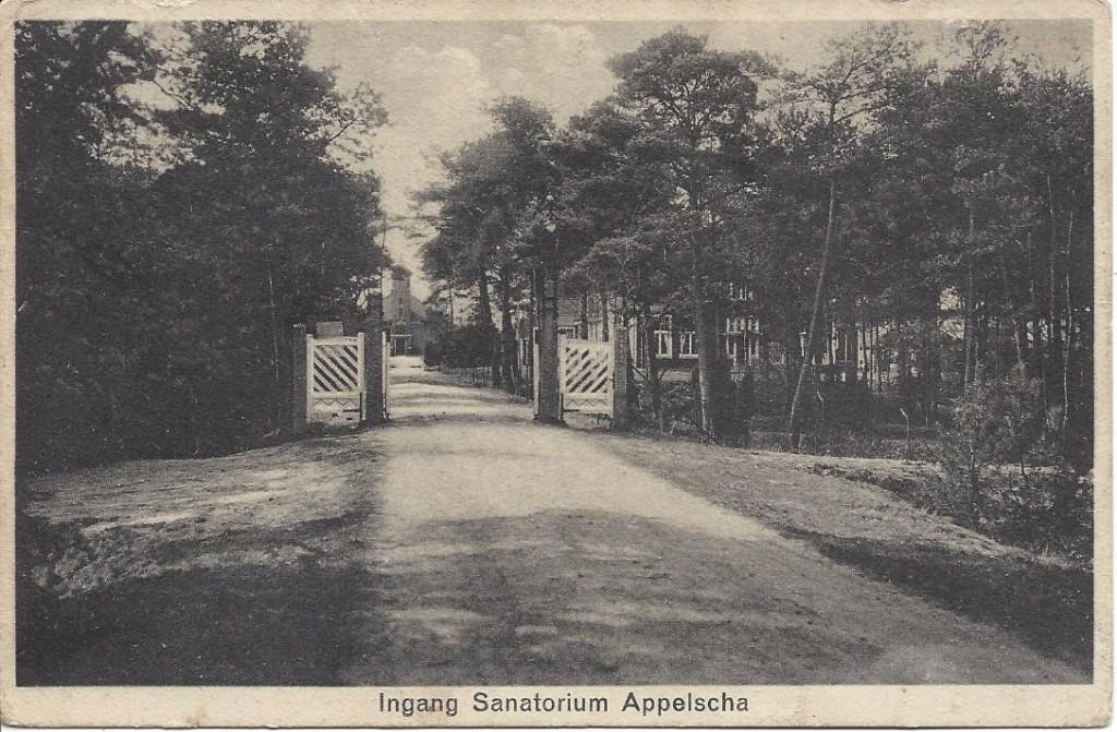 Appelscha (Frl.) Ingang Sanatorium, gelopen 1931, Ophalen of Verzenden, 1920 tot 1940, Gelopen, Friesland