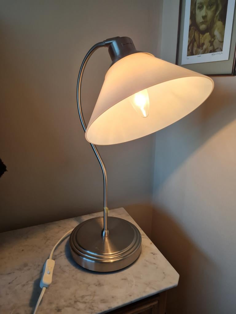 IKEA Kroby Tafellamp - Geborsteld Nikkel, Huis en Inrichting, Lampen | Overige, Gebruikt, Ophalen of Verzenden
