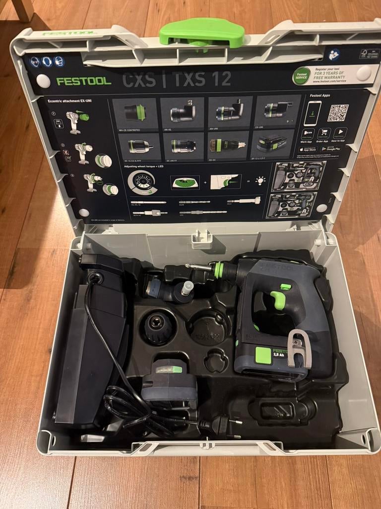 Festool CXS 12  2,5 Ah Set Accu zgan1,5 jaar garantie nog, Doe-het-zelf en Verbouw, Ophalen of Verzenden, Zo goed als nieuw, Boor- en Schroefmachine