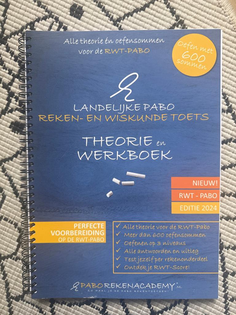 RWT-PABO Theorie en Werkboek 2024 - PaboRekenAcademie, Ophalen of Verzenden, Beta, Nieuw, HBO