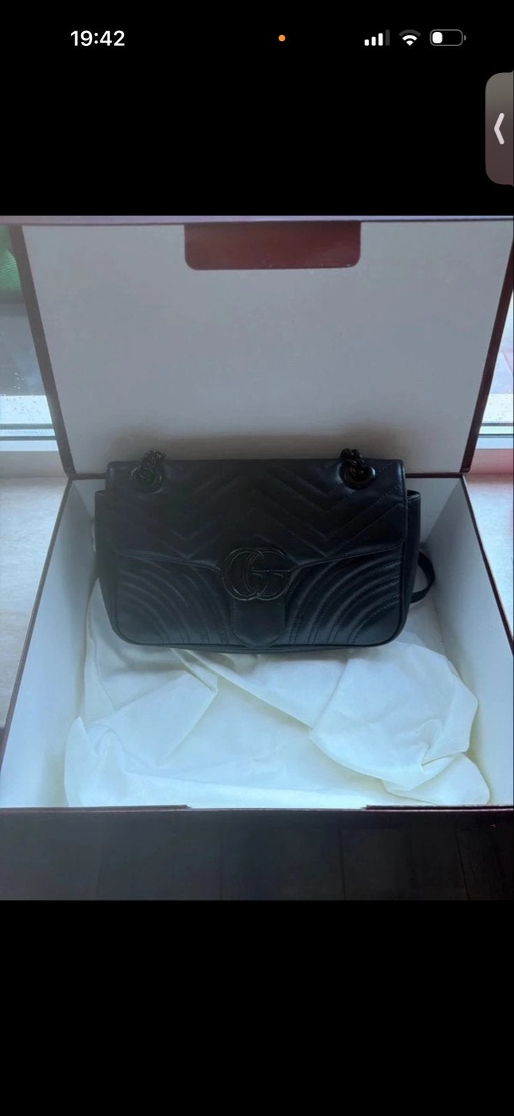 Gucci GG Marmont Schoudertas Zwart - Kleine Gebruiksporen, Ophalen, Gebruikt, Zwart, Schoudertasje
